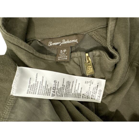 tommy bahama womens tops Size S olive green gold zipper. two front pockets - Picture 6 of 6